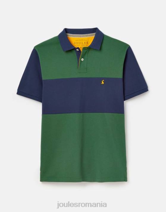 Joules bărbați tricou polo lemnos 48DH173 îmbrăcăminte verde închis | Joules cizme