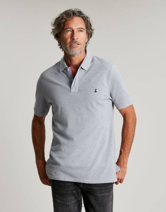 Joules bărbați tricou polo lemnos 48DH182 îmbrăcăminte marnă cenușie | Joules cizme