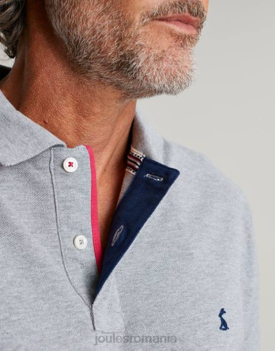 Joules bărbați tricou polo lemnos 48DH182 îmbrăcăminte marnă cenușie | Joules cizme