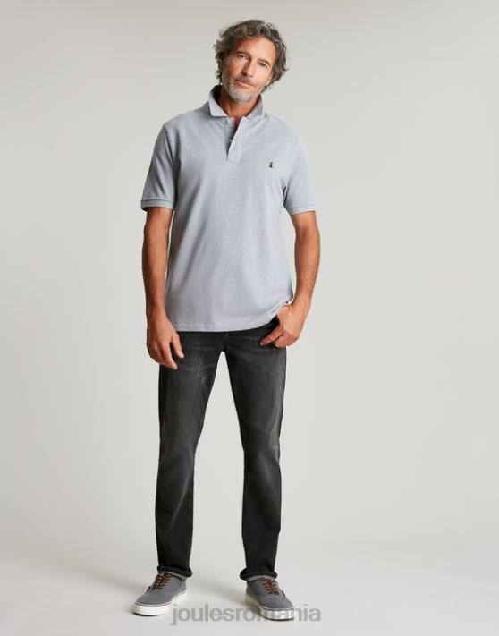 Joules bărbați tricou polo lemnos 48DH182 îmbrăcăminte marnă cenușie | Joules cizme