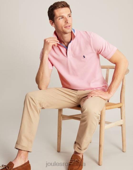 Joules bărbați tricou polo lemnos 48DH183 îmbrăcăminte roz deschis | Joules bags
