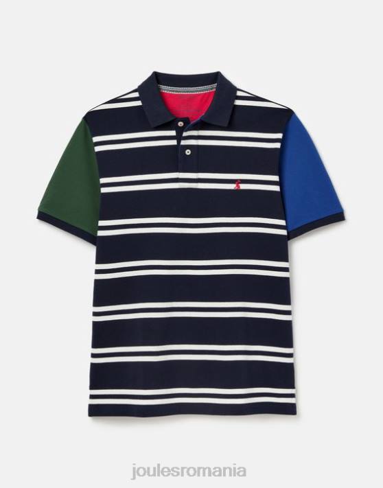 Joules bărbați tricou polo lemnos 48DH186 îmbrăcăminte dungă albă bleumarin | Joules bags