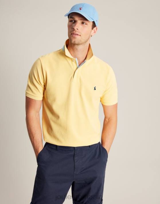 Joules bărbați tricou polo lemnos 48DH187 îmbrăcăminte galben pal | Joules Romania
