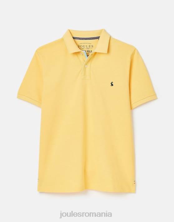 Joules bărbați tricou polo lemnos 48DH187 îmbrăcăminte galben pal | Joules Romania