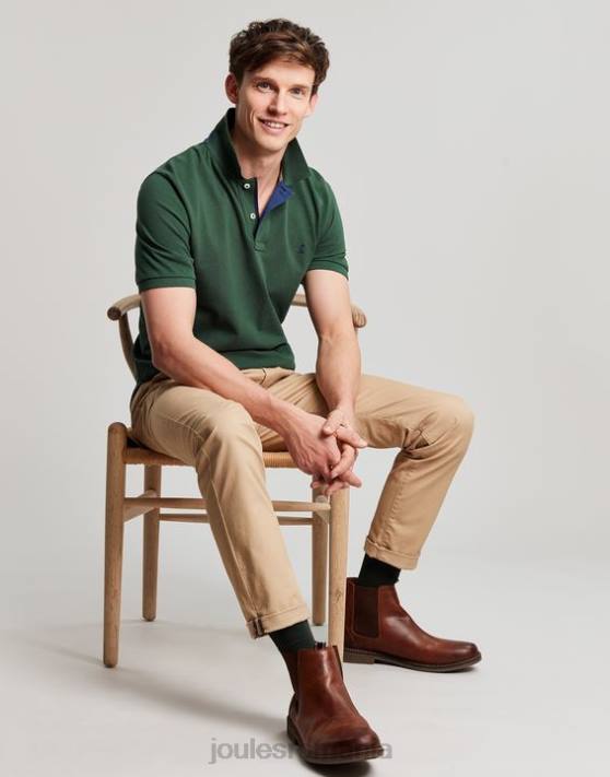 Joules bărbați tricou polo lemnos 48DH192 îmbrăcăminte verde închis | Joules bags
