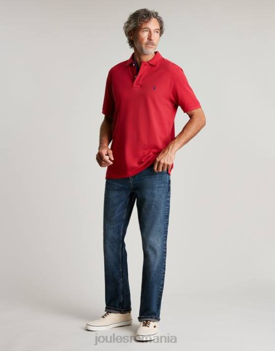 Joules bărbați tricou polo lemnos 48DH193 îmbrăcăminte rosu chilli | Joules Romania