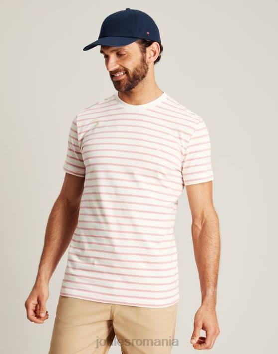 Joules bărbați tricou cu dungi boathouse 48DH208 îmbrăcăminte dungă albă roz | Joules Romania