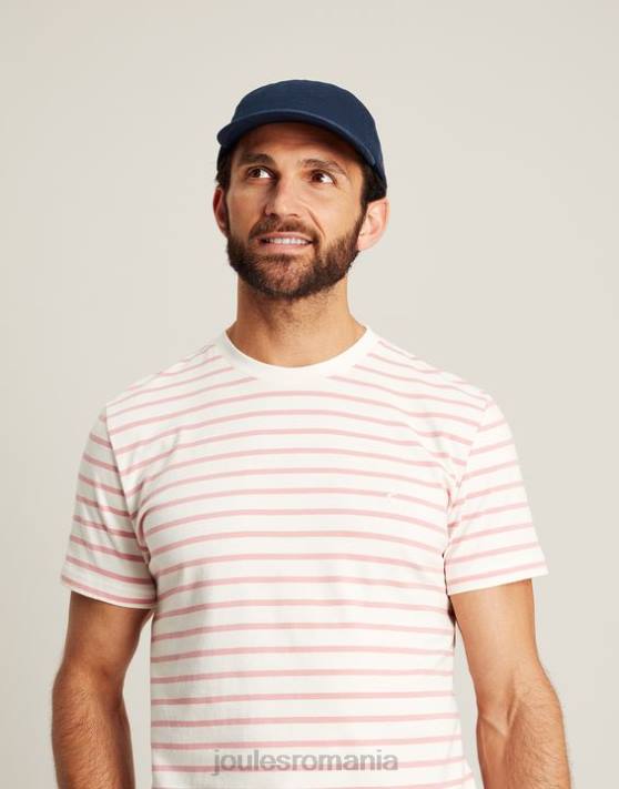 Joules bărbați tricou cu dungi boathouse 48DH208 îmbrăcăminte dungă albă roz | Joules Romania