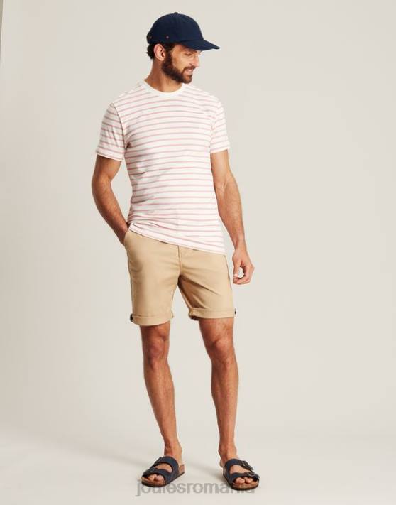 Joules bărbați tricou cu dungi boathouse 48DH208 îmbrăcăminte dungă albă roz | Joules Romania