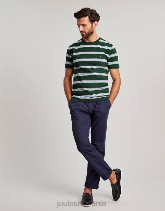 Joules bărbați tricou cu dungi boathouse 48DH209 îmbrăcăminte dungă multiplă verde | Joules cizme