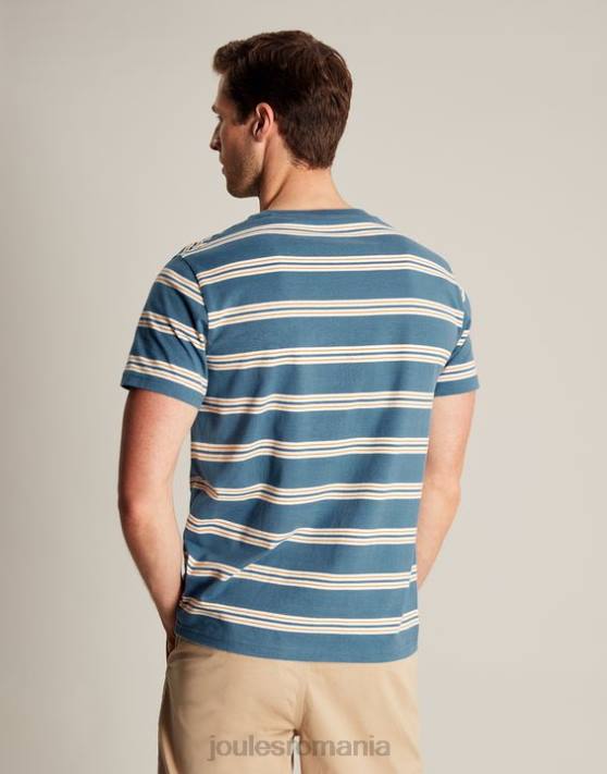 Joules bărbați tricou cu dungi boathouse 48DH210 îmbrăcăminte dungă albastră aurie | Joules bags