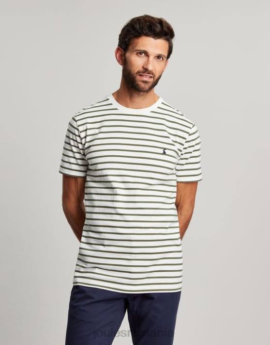 Joules bărbați tricou cu dungi boathouse 48DH252 îmbrăcăminte dungă albă kaki | Joules bags