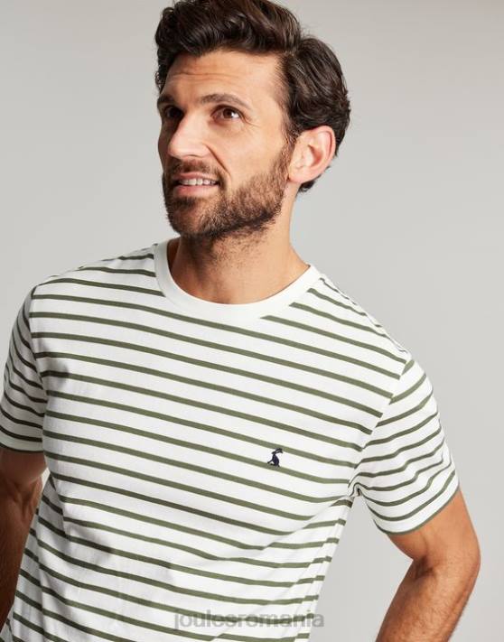 Joules bărbați tricou cu dungi boathouse 48DH252 îmbrăcăminte dungă albă kaki | Joules bags
