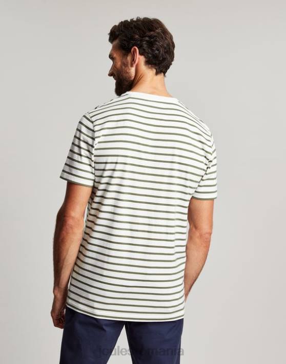 Joules bărbați tricou cu dungi boathouse 48DH252 îmbrăcăminte dungă albă kaki | Joules bags