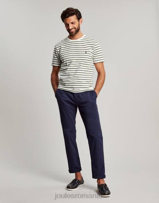 Joules bărbați tricou cu dungi boathouse 48DH252 îmbrăcăminte dungă albă kaki | Joules bags