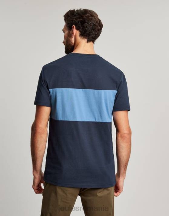 Joules bărbați tricou cu mânecă scurtă colorblock 48DH202 îmbrăcăminte bloc de culoare albastru | Joules Romania