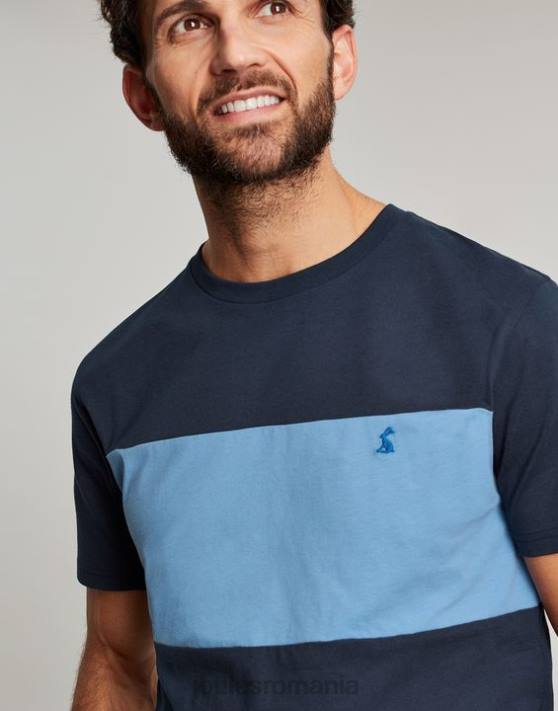Joules bărbați tricou cu mânecă scurtă colorblock 48DH202 îmbrăcăminte bloc de culoare albastru | Joules Romania