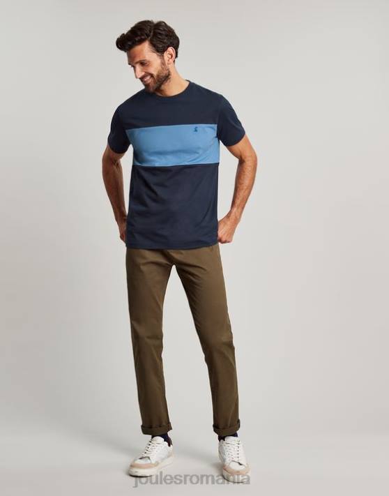 Joules bărbați tricou cu mânecă scurtă colorblock 48DH202 îmbrăcăminte bloc de culoare albastru | Joules Romania
