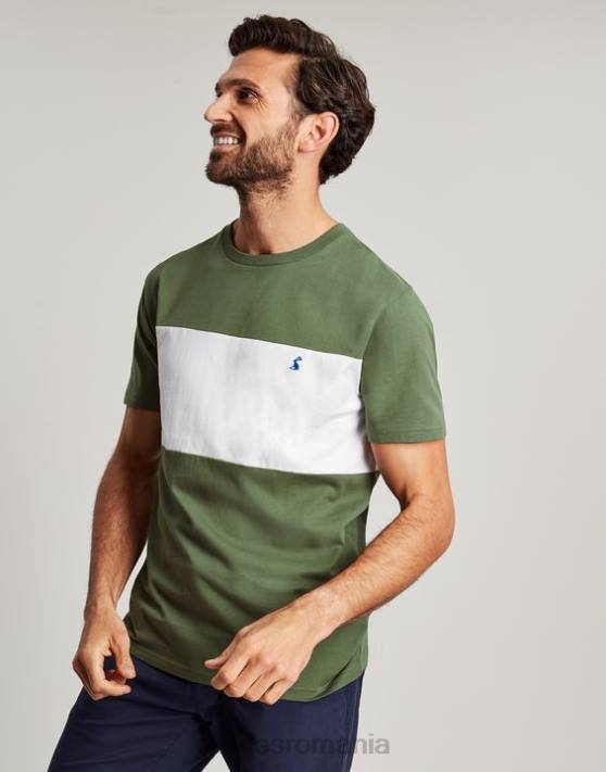 Joules bărbați tricou cu mânecă scurtă colorblock 48DH207 îmbrăcăminte bloc de culoare verde | Joules bags