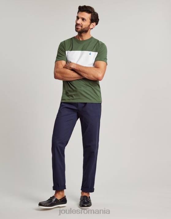Joules bărbați tricou cu mânecă scurtă colorblock 48DH207 îmbrăcăminte bloc de culoare verde | Joules bags