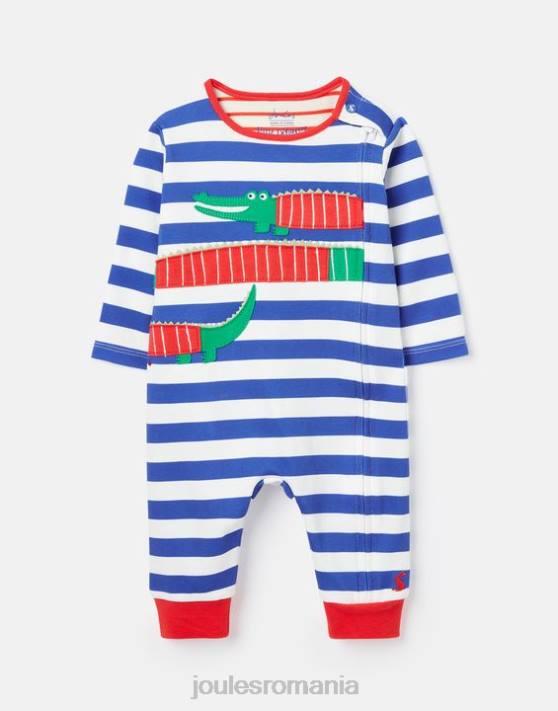 Joules bebelusii Salopetă winfield din bumbac cultivat organic 0-9 luni 48DH426 accesorii crocodil cu dungi albastre | Joules bags