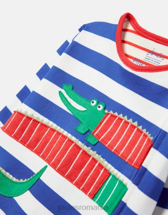 Joules bebelusii Salopetă winfield din bumbac cultivat organic 0-9 luni 48DH426 accesorii crocodil cu dungi albastre | Joules bags