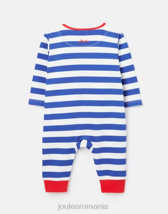 Joules bebelusii Salopetă winfield din bumbac cultivat organic 0-9 luni 48DH426 accesorii crocodil cu dungi albastre | Joules bags