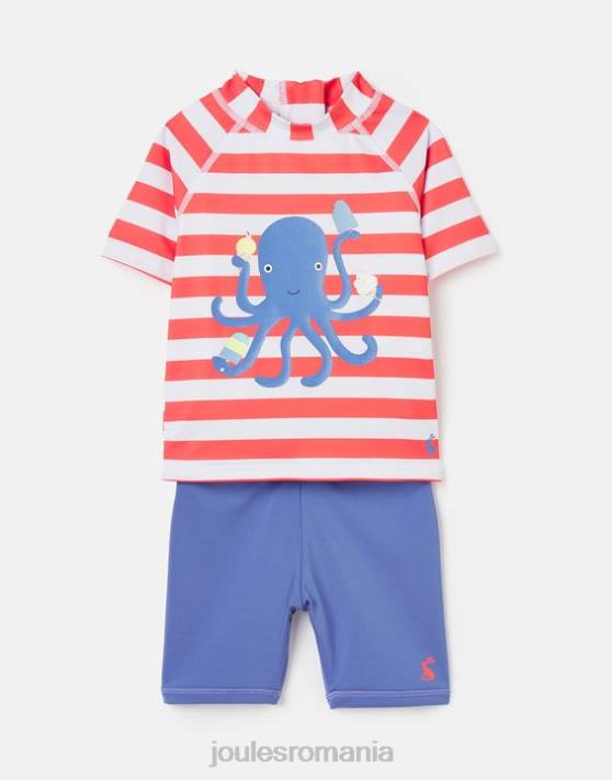 Joules bebelusii set scafandru artwork set veste cutanate 0-3 ani 48DH434 îmbrăcăminte dungă portocalie de caracatiță | Joules cizme