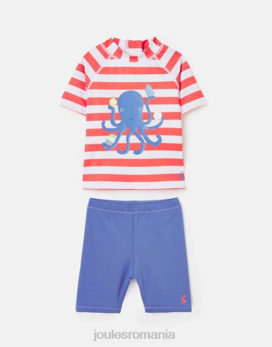 Joules bebelusii set scafandru artwork set veste cutanate 0-3 ani 48DH434 îmbrăcăminte dungă portocalie de caracatiță | Joules cizme