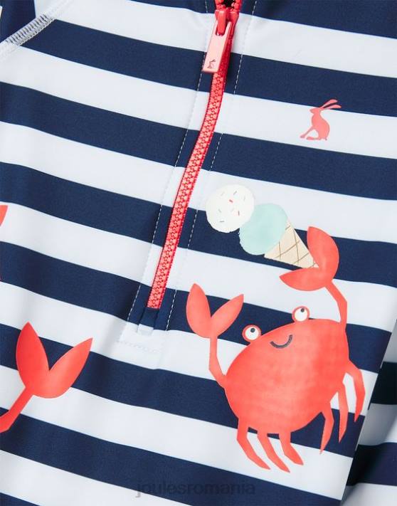 Joules bebelusii sun artwork rash costum 0-3 ani 48DH431 îmbrăcăminte crabi cu dungi bleumarin | Joules cizme