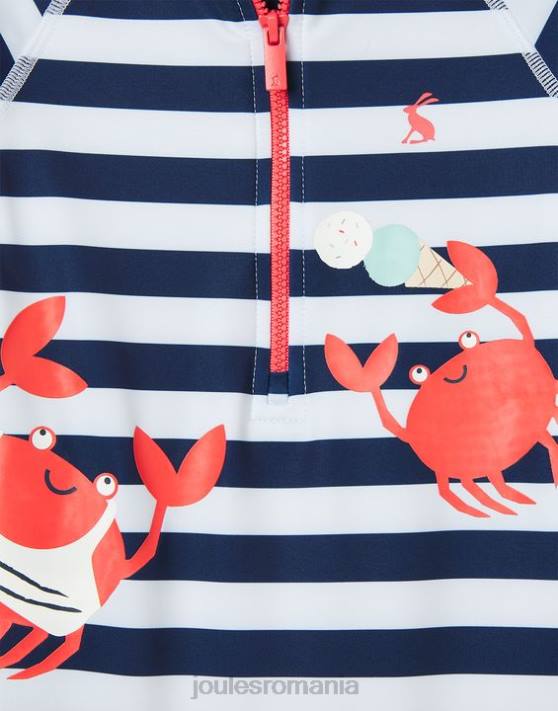 Joules bebelusii sun artwork rash costum 0-3 ani 48DH431 îmbrăcăminte crabi cu dungi bleumarin | Joules cizme