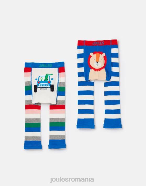 Joules bebelusii Pachet de 2 jambiere pline de viață 48DH408 îmbrăcăminte leu crocodil | Joules bags