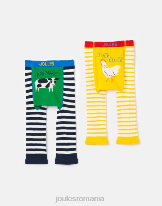 Joules bebelusii Pachet de 2 jambiere pline de viață 48DH423 îmbrăcăminte pui de vacă | Joules bags