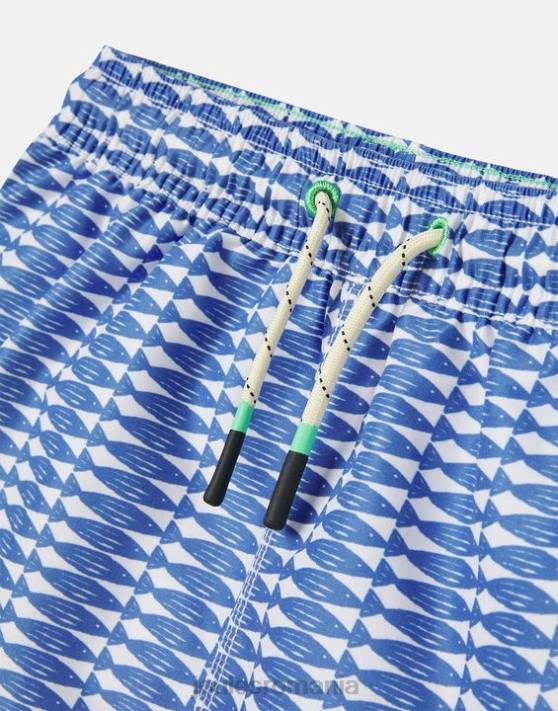 Joules bebelusii pantaloni scurți de baie cu imprimeu ocean 2-12 ani 48DH356 îmbrăcăminte pește albastru | Joules cizme