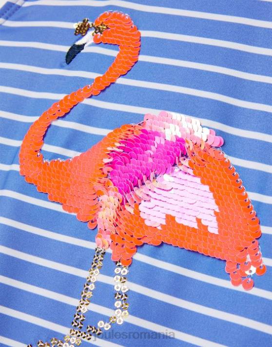 Joules bebelusii Costum de baie cu paiete splash 2-12 ani 48DH299 îmbrăcăminte flamingo cu dungi albastre | Joules cizme