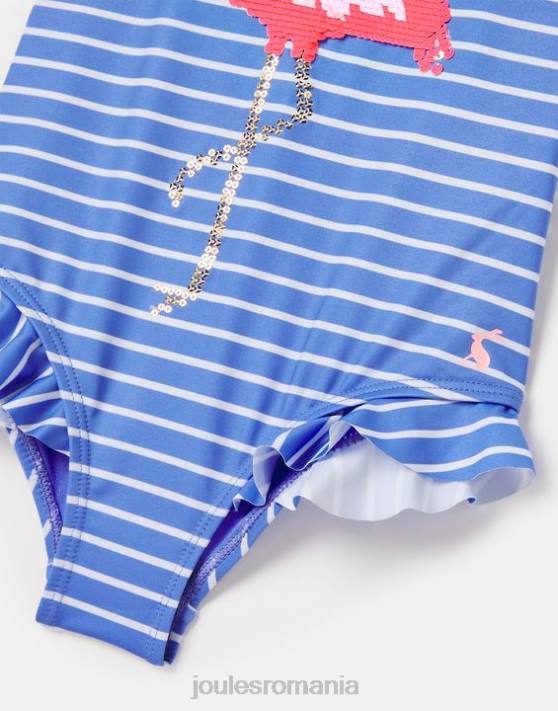 Joules bebelusii Costum de baie cu paiete splash 2-12 ani 48DH299 îmbrăcăminte flamingo cu dungi albastre | Joules cizme
