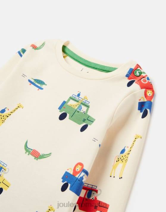 Joules bebelusii Set tricou și pantaloni percy 0-3 ani 48DH427 îmbrăcăminte safari cu crema | Joules Romania