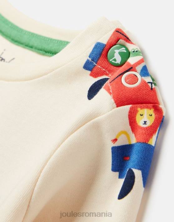 Joules bebelusii Set tricou și pantaloni percy 0-3 ani 48DH427 îmbrăcăminte safari cu crema | Joules Romania