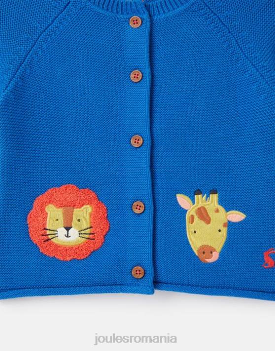 Joules bebelusii bertie artwork cardigan 0-3 ani 48DH436 îmbrăcăminte safari albastru | Joules Romania
