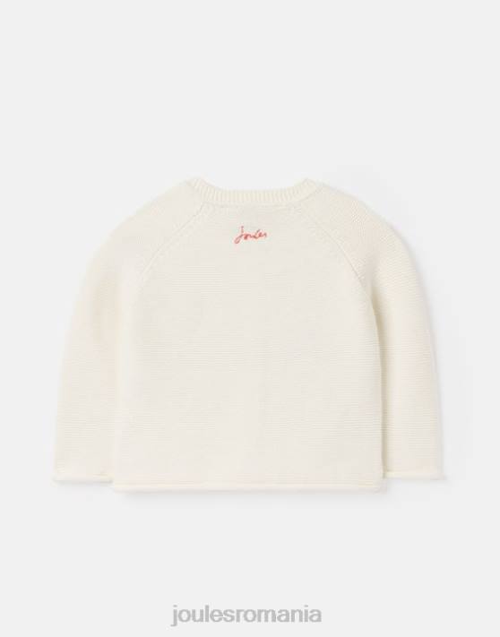 Joules bebelusii cardigan brodat betsie 0-3 ani 48DH395 îmbrăcăminte buburuza crem | Joules cizme