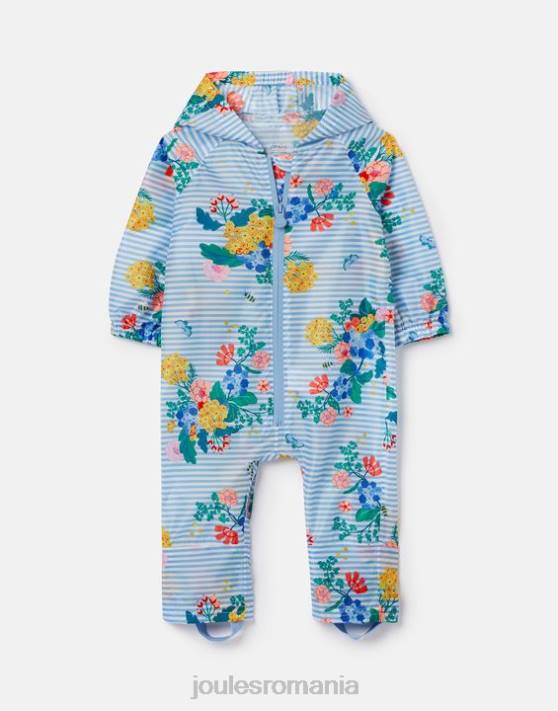 Joules bebelusii costum impermeabil baltă 3 luni-3 ani 48DH414 îmbrăcăminte dungă albastră florală | Joules bags