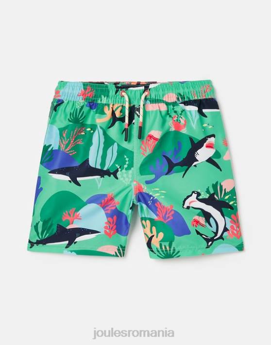 Joules bebelusii pantaloni scurți de baie cu imprimeu ocean 2-12 ani 48DH357 îmbrăcăminte rechini verzi | Joules bags