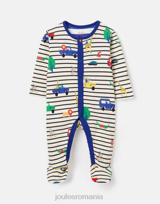 Joules bebelusii razamataz 0-9 luni de costume din bumbac cultivat organic 48DH433 îmbrăcăminte safari cu dungi albastre | Joules Romania
