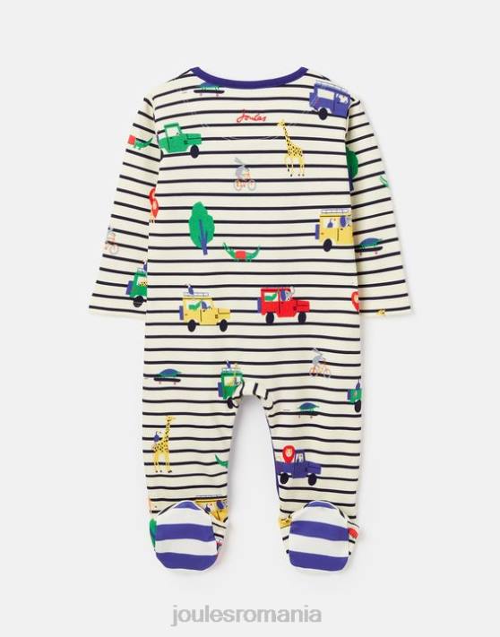 Joules bebelusii razamataz 0-9 luni de costume din bumbac cultivat organic 48DH433 îmbrăcăminte safari cu dungi albastre | Joules Romania