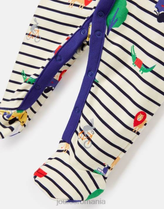 Joules bebelusii razamataz 0-9 luni de costume din bumbac cultivat organic 48DH433 îmbrăcăminte safari cu dungi albastre | Joules Romania
