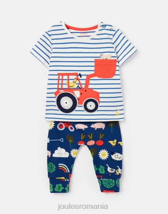 Joules bebelusii set de lucrări de artă byron 0-3 ani 48DH438 îmbrăcăminte tractor albastru | Joules bags