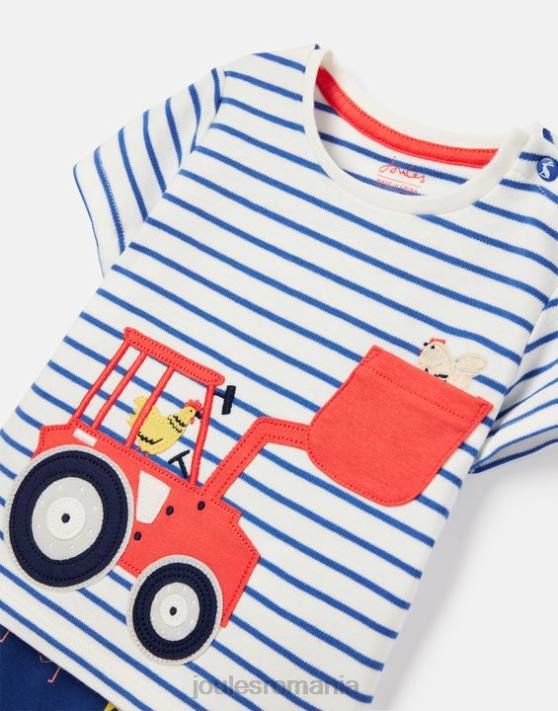 Joules bebelusii set de lucrări de artă byron 0-3 ani 48DH438 îmbrăcăminte tractor albastru | Joules bags