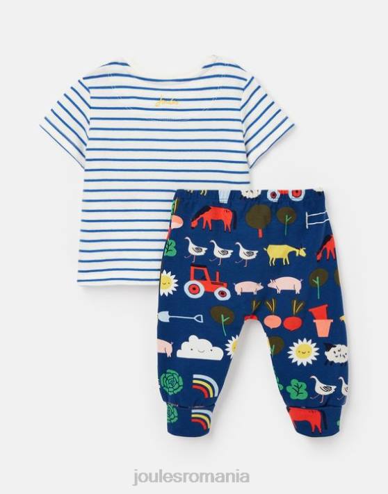 Joules bebelusii set de lucrări de artă byron 0-3 ani 48DH438 îmbrăcăminte tractor albastru | Joules bags