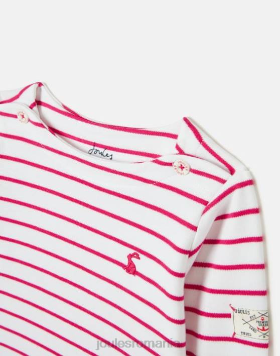 Joules bebelusii tricou cu mânecă lungă harbour stripe 0 - 3 ani 48DH405 îmbrăcăminte dungă roz | Joules bags