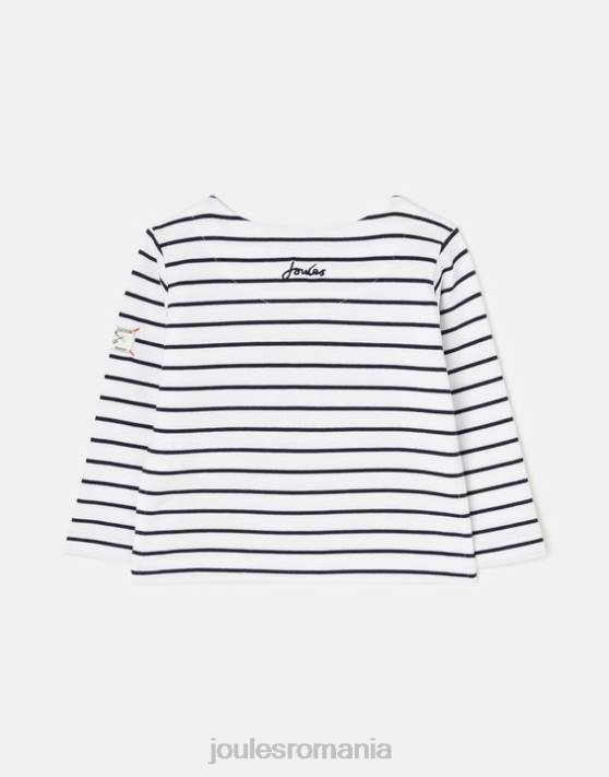 Joules bebelusii tricou cu mânecă lungă harbour stripe 0 - 3 ani 48DH415 îmbrăcăminte dungă bleumarin | Joules Romania